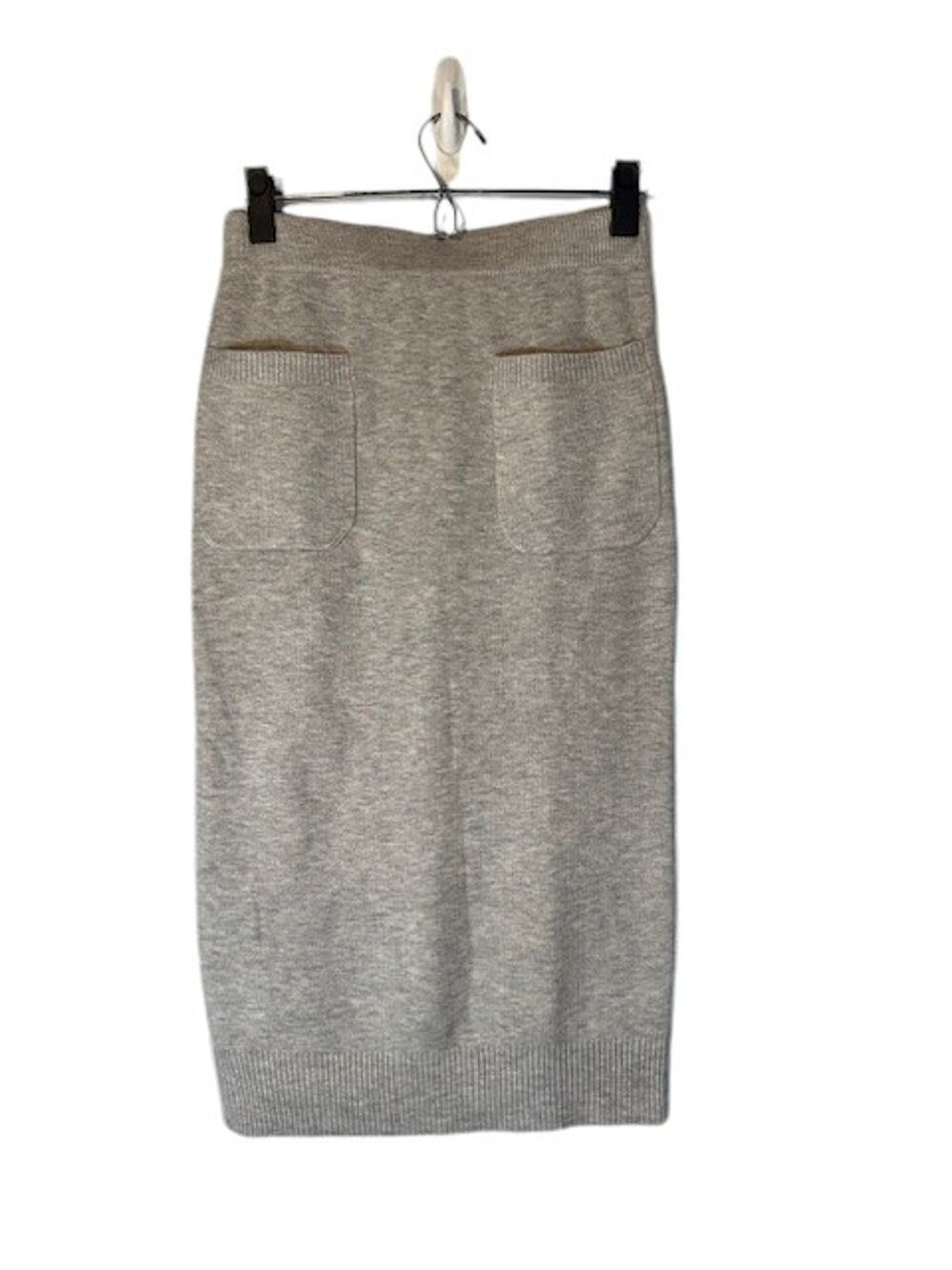 MOTF Gray Pull On Elastic Waist Casual Stretch Long Pencil Skirt Women Sz S